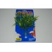 3 x Small Plastic Plants Bamboo Leaf