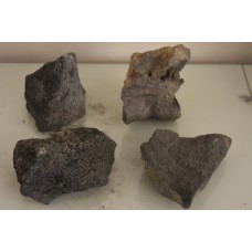 Natural 4 x Medium Black Lava Rocks 